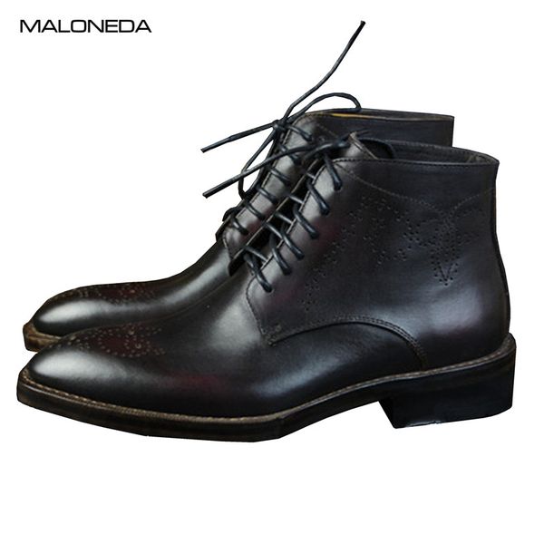 boots malonede retro italy style handmade cow leather derby shoes lace up brogue genuine short for male, Black
boots malonede retro italy style handmade cow leather derby shoes lace up brogue genuine short for male, Black