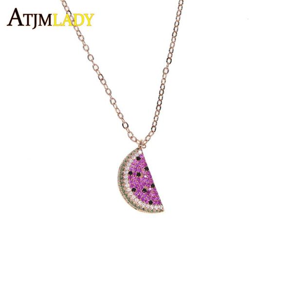 rose gold color summer autumn delicious fruit design pink cubic zirconia watermelon cherry pendant fashion necklace jewelry, Silver
rose gold color summer autumn delicious fruit design pink cubic zirconia watermelon cherry pendant fashion necklace jewelry, Silver