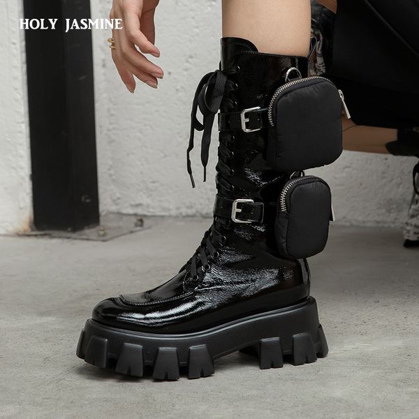 2020 winter new pocket mid-calf motorcycle boots women platform shoes lace up thick-soled black shoes woman half botas de mujer
2020 winter new pocket mid-calf motorcycle boots women platform shoes lace up thick-soled black shoes woman half botas de mujer