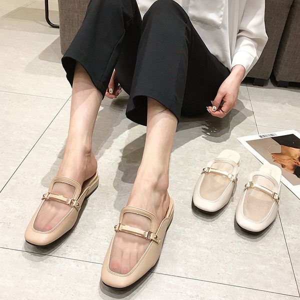 2020 new mules women mesh patchwork shallow slippers chunky heel shoes slide square toe slipper metal decoration sandalias mujer, Black
2020 new mules women mesh patchwork shallow slippers chunky heel shoes slide square toe slipper metal decoration sandalias mujer, Black
