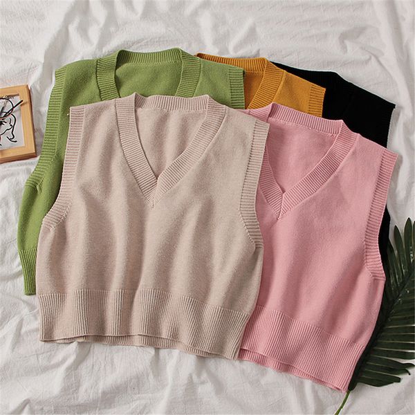 fashion autumn women sweater korean womens elegant student v-neck pullover loose casual knitting outerwear vest 200924, White
fashion autumn women sweater korean womens elegant student v-neck pullover loose casual knitting outerwear vest 200924, White
