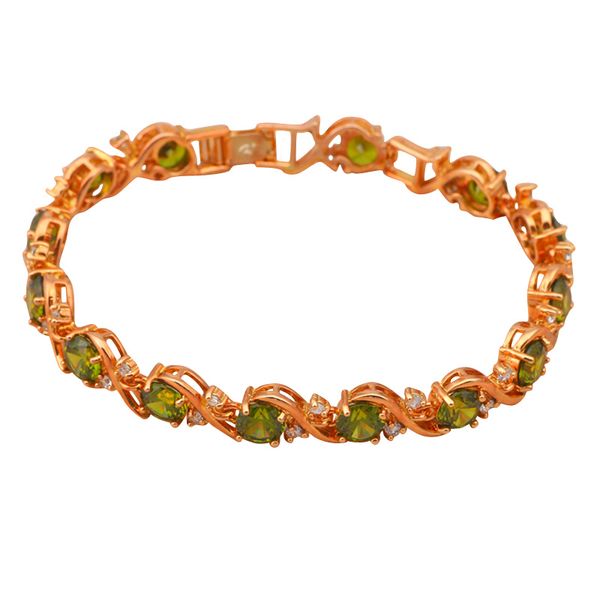 rolilason special peridot crystal zircon jewelry golden bracelets fashion jewelry tb303, Black
rolilason special peridot crystal zircon jewelry golden bracelets fashion jewelry tb303, Black