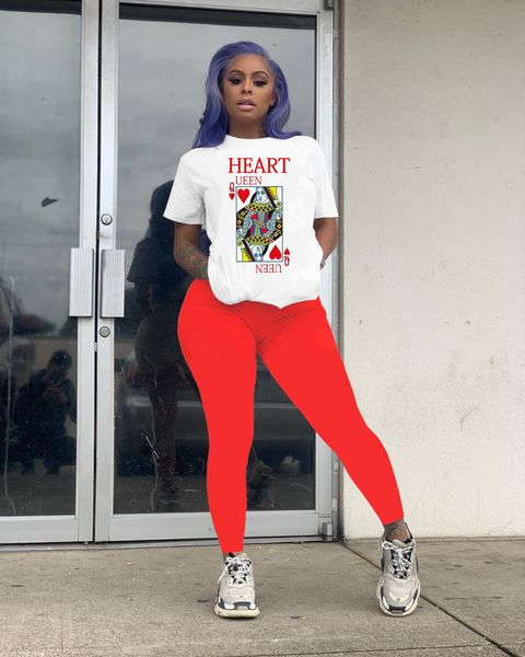 2020 womens two piece pants summer short sleeve playing cards print tshirt designer woman 2pcs outfit, White
2020 womens two piece pants summer short sleeve playing cards print tshirt designer woman 2pcs outfit, White