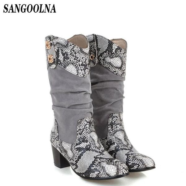 snake print boots women autumn stitching snakeskin pattern thick with long boots shoes winter casual new botas mujer, Black
snake print boots women autumn stitching snakeskin pattern thick with long boots shoes winter casual new botas mujer, Black