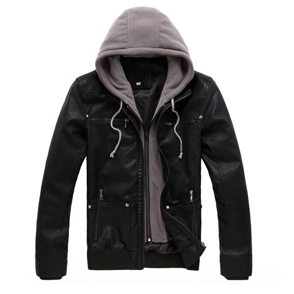 men's leather & faux usa size s-xxl cotton hooded detachable fashion casual motorcycle biker black pu jacket and coat slim
men's leather & faux usa size s-xxl cotton hooded detachable fashion casual motorcycle biker black pu jacket and coat slim