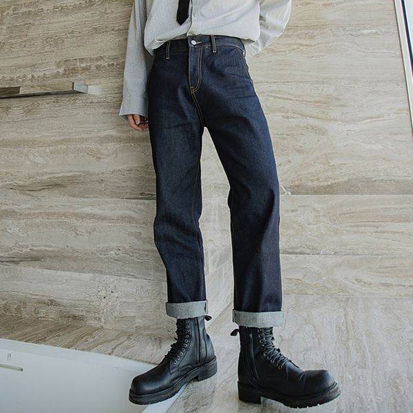 men's jeans ewq / wear casual dark blue denim ankle-length pants 2021 autumn korean trendy loose straight for male 9y3549
men's jeans ewq / wear casual dark blue denim ankle-length pants 2021 autumn korean trendy loose straight for male 9y3549