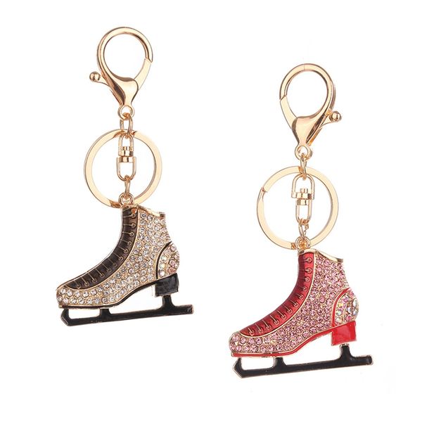 2x rhinestone skating shoes keychains women purse bag pendant key holder ring keychain(pink&black, Silver
2x rhinestone skating shoes keychains women purse bag pendant key holder ring keychain(pink&black, Silver