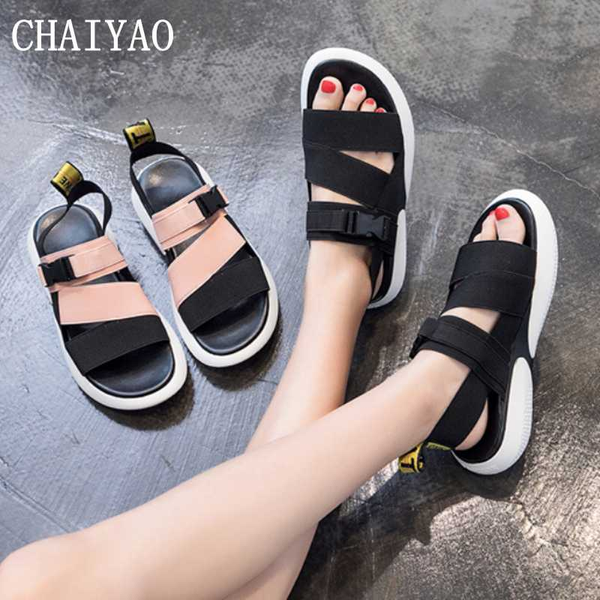 casual women's sandals 2020 new selling soft sole open toe femal shoes elastic band platorm buckle comfortable women shoes, Black
casual women's sandals 2020 new selling soft sole open toe femal shoes elastic band platorm buckle comfortable women shoes, Black