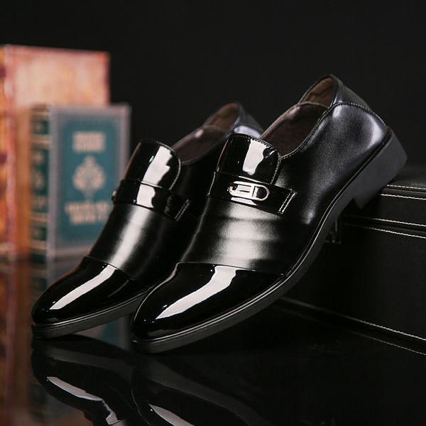dress shoes men formal leather luxury fashion wedding business casual oxford nm89, Black