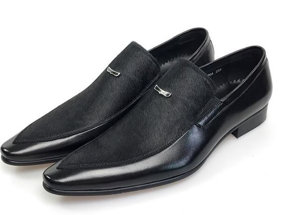shoes fashion dress mens genuine leather black business male shoes