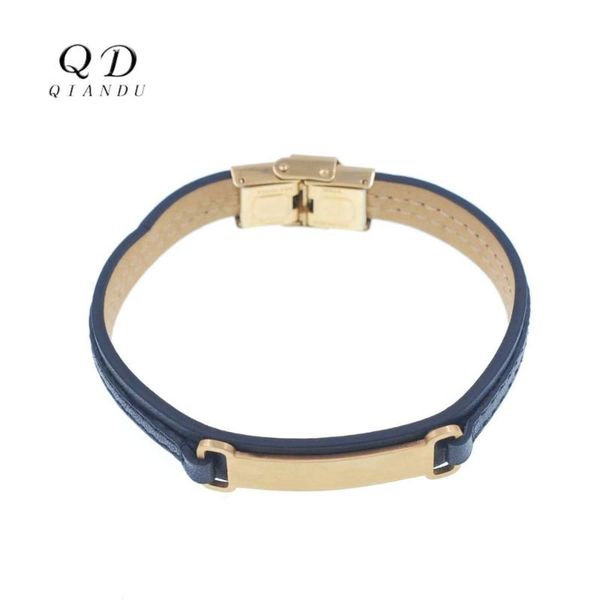 qian du men's leather bracelet stainless steel simple buckle leather wide band simple bracelet men's, Black
qian du men's leather bracelet stainless steel simple buckle leather wide band simple bracelet men's, Black