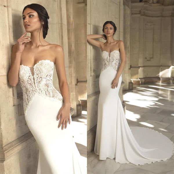 new designer mermaid wedding dresses with detachable train bohemian wedding gown lace appliqued plus size bridal vestidos de novia, White
new designer mermaid wedding dresses with detachable train bohemian wedding gown lace appliqued plus size bridal vestidos de novia, White