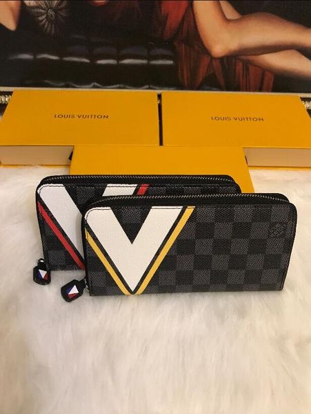 2018 brand men short wallet, classic fashion male patchwork purse with coin pocket card holder with gift box