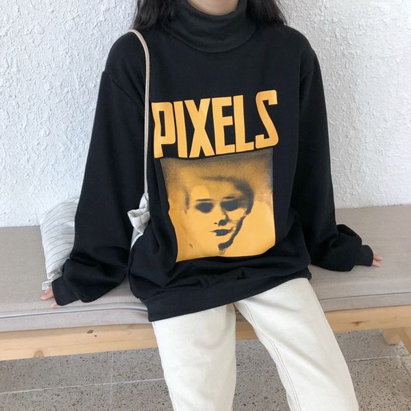 student coat pullover long-sleeved coat new spring pullover mid-length turtleneck sweater versatile women's korean style loose casual e, Black
student coat pullover long-sleeved coat new spring pullover mid-length turtleneck sweater versatile women's korean style loose casual e, Black