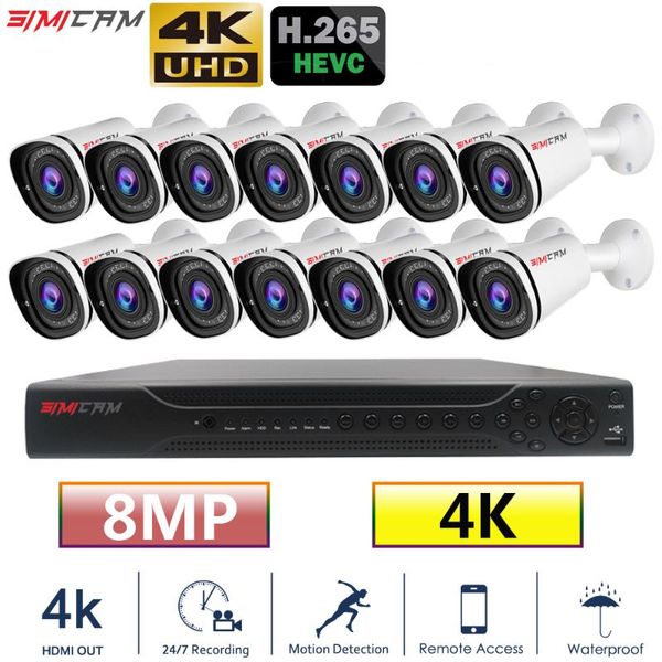 4k ultra hd video surveillance camera kit 8mp 16ch/8ch265 dvr 30mnight vision out door wate rproof simicam cctv security system 
4k ultra hd video surveillance camera kit 8mp 16ch/8ch265 dvr 30mnight vision out door wate rproof simicam cctv security system