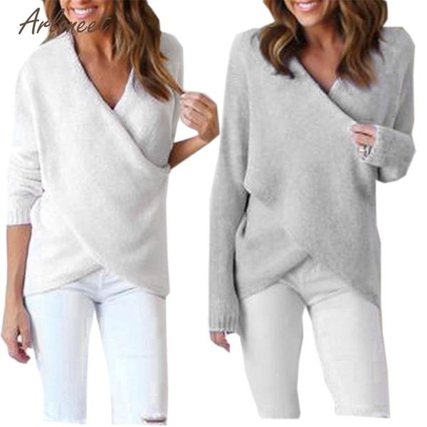 fashion 2 colors womens v-neck long sleeve loose knitted sweater casual jumper drop shipped ob19, White
fashion 2 colors womens v-neck long sleeve loose knitted sweater casual jumper drop shipped ob19, White