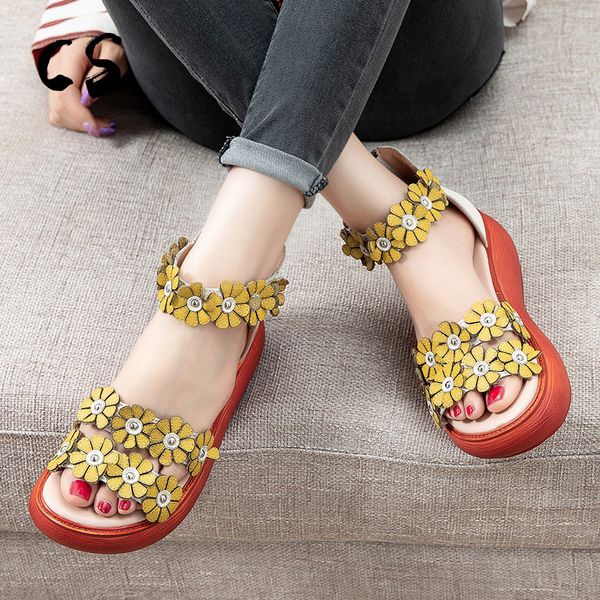 summer women genuine leather sandals flower stitching sandals ladies open toe casual shoes platform wedge beach shoes, Black
summer women genuine leather sandals flower stitching sandals ladies open toe casual shoes platform wedge beach shoes, Black
