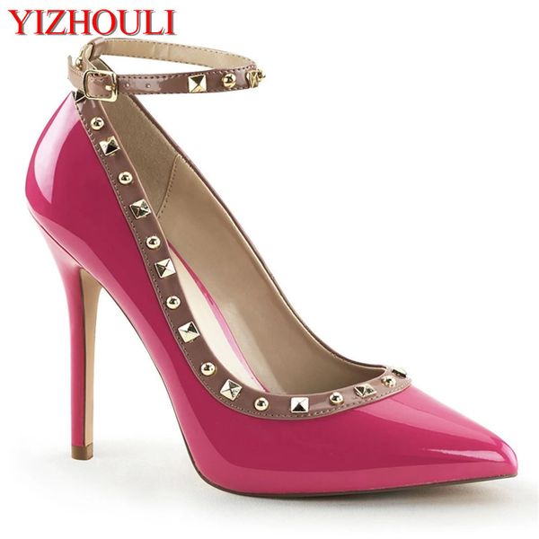 toe strap fashion shopping work with 12 cm heels, rivet vamp party stage shoes, catwalk high heels, Black
toe strap fashion shopping work with 12 cm heels, rivet vamp party stage shoes, catwalk high heels, Black