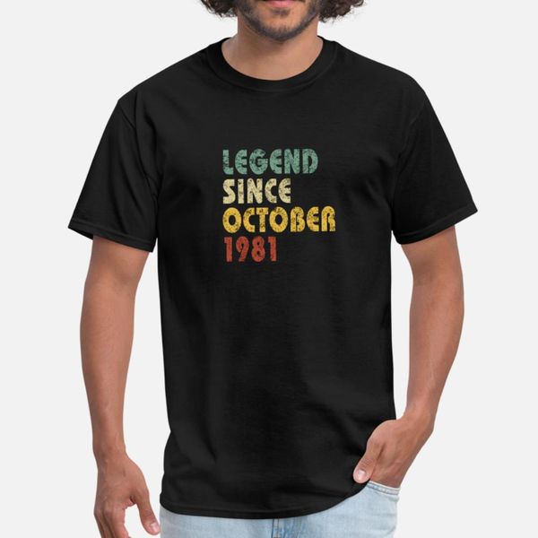 legend since october 1981 funny quote birthday t shirt men knitted 100% cotton round neck leisure crazy comical summer style vintage shirt, White;black
legend since october 1981 funny quote birthday t shirt men knitted 100% cotton round neck leisure crazy comical summer style vintage shirt, White;black
