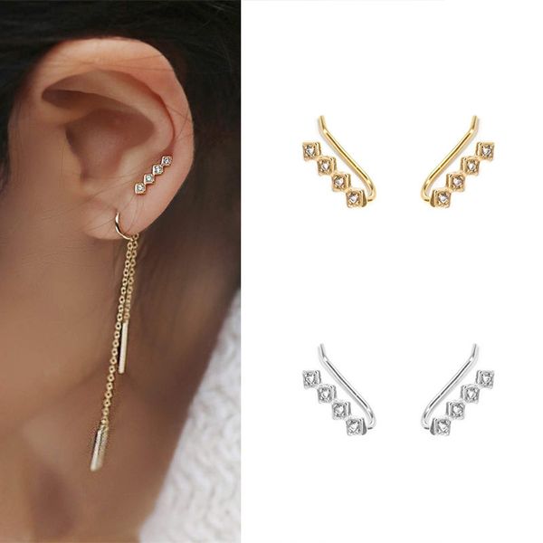 AprilGrass Brand 925 Sterling Silver Earring Ear Climbers / Crawlers Gold Silver Small Clear Rhinestone Stud Earrings for Women Jewelry Gift
AprilGrass Brand 925 Sterling Silver Earring Ear Climbers / Crawlers Gold Silver Small Clear Rhinestone Stud Earrings for Women Jewelry Gift