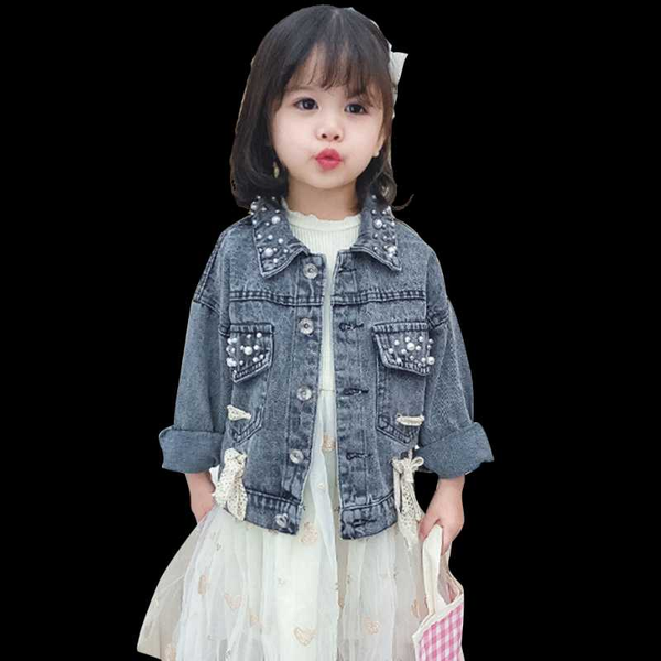 girls denim jacekt coat pearls girl coat toddler children's jacket spring autumn clothes girl, Blue;gray
girls denim jacekt coat pearls girl coat toddler children's jacket spring autumn clothes girl, Blue;gray