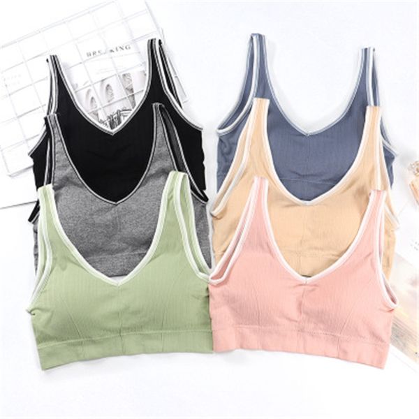 gym clothing sports bra vest women underwear fashion for fitness running workout solid yoga with pad quick dry, White;black
gym clothing sports bra vest women underwear fashion for fitness running workout solid yoga with pad quick dry, White;black