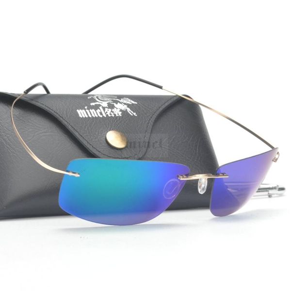 mincl/2020 new men rimless titanium frame polarized sunglasses mirror square driving goggles with case fml, White;black
mincl/2020 new men rimless titanium frame polarized sunglasses mirror square driving goggles with case fml, White;black