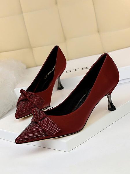 women's single shoes metal high heels elegant fashion party shallow mouth diamond bowknot, Black
women's single shoes metal high heels elegant fashion party shallow mouth diamond bowknot, Black