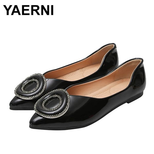 yaerniplus size women shoes single flat loafers metal buckle lady slip on shallow flats pointed toe red patent leather footwear, Black
yaerniplus size women shoes single flat loafers metal buckle lady slip on shallow flats pointed toe red patent leather footwear, Black