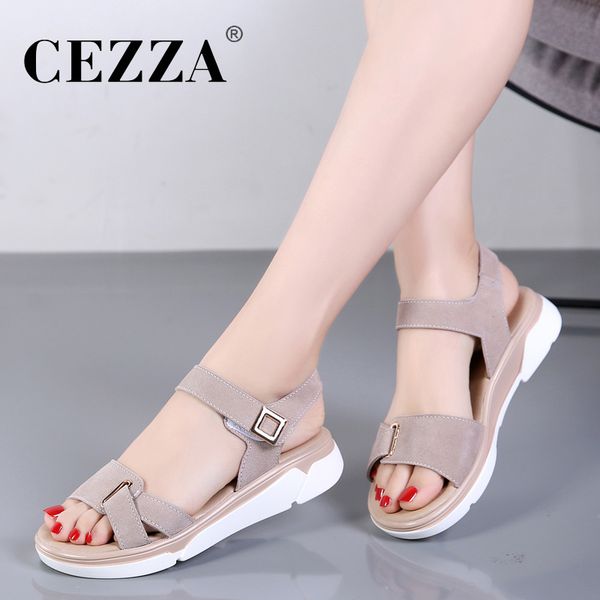 cezza 2020 summer women sandals flat sandals ladies open toe round toe suede leather black platform shoes woman
cezza 2020 summer women sandals flat sandals ladies open toe round toe suede leather black platform shoes woman