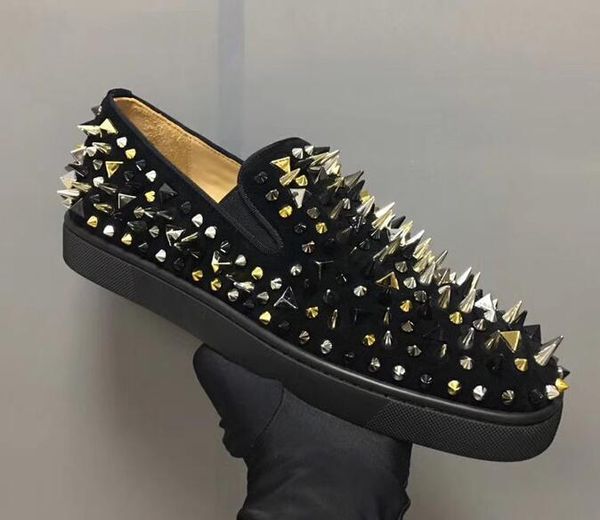 2019 fashion with box designer sneakers black leather & spikes red bottom for men and women leather sneakers party designer shoes 36-46
2019 fashion with box designer sneakers black leather & spikes red bottom for men and women leather sneakers party designer shoes 36-46