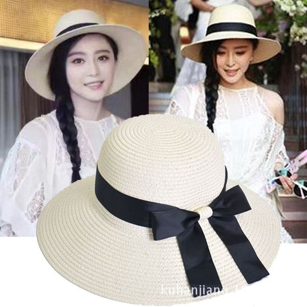 wide brim hats 2021 summer straw hat women large beach sun foldable block uv protection panama bone chapeu feminino, Blue;gray
wide brim hats 2021 summer straw hat women large beach sun foldable block uv protection panama bone chapeu feminino, Blue;gray