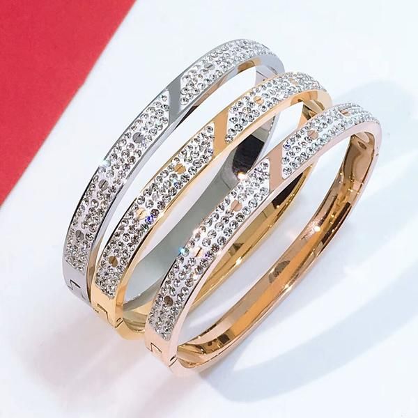 2019 new fashion luxury designer set drill jewelry charm bracelet 316l stainless steel women and original box ing, Black
2019 new fashion luxury designer set drill jewelry charm bracelet 316l stainless steel women and original box ing, Black