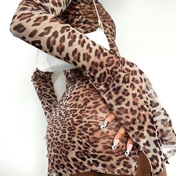 women dresses mesh sheer leopard pattern dress fashion stand collarr long sleeve bodycon dresses women clothes, Black;gray
women dresses mesh sheer leopard pattern dress fashion stand collarr long sleeve bodycon dresses women clothes, Black;gray