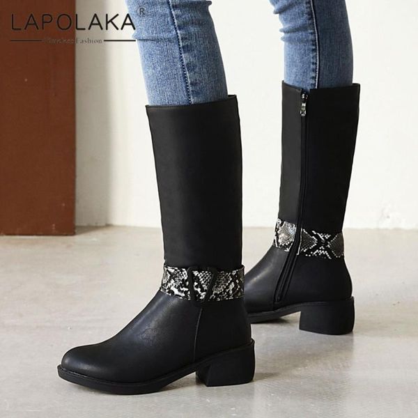 lapolaka new fashion big size 43 zip up mid calf boots women shoes chunky heels comfy add fur warm winter boots female, Black
lapolaka new fashion big size 43 zip up mid calf boots women shoes chunky heels comfy add fur warm winter boots female, Black