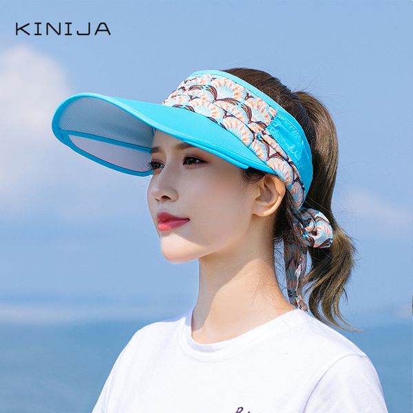 simple summer women sun visor hat packable large heads wide brim broken flower belt uv protection empty female cap beach cap, Blue;gray
simple summer women sun visor hat packable large heads wide brim broken flower belt uv protection empty female cap beach cap, Blue;gray