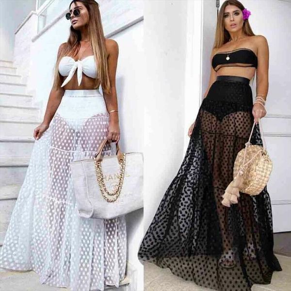 summer women skirt high waist mesh sheer cover up beach clubwear lace maxi skirt polyester women, Black
summer women skirt high waist mesh sheer cover up beach clubwear lace maxi skirt polyester women, Black