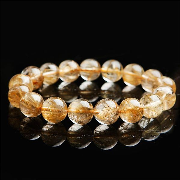 13mm genuine natural brazil titanium gold needle rutilated quartz crystal transparent round bead stretch charm bracelet femme, Black
13mm genuine natural brazil titanium gold needle rutilated quartz crystal transparent round bead stretch charm bracelet femme, Black