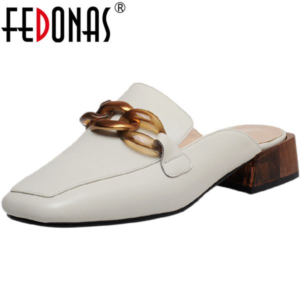 fedonas concise elegant genuine leather shoes for women mules slingbacks shallow thick heels sandals casual basic shoes woman, Black
fedonas concise elegant genuine leather shoes for women mules slingbacks shallow thick heels sandals casual basic shoes woman, Black