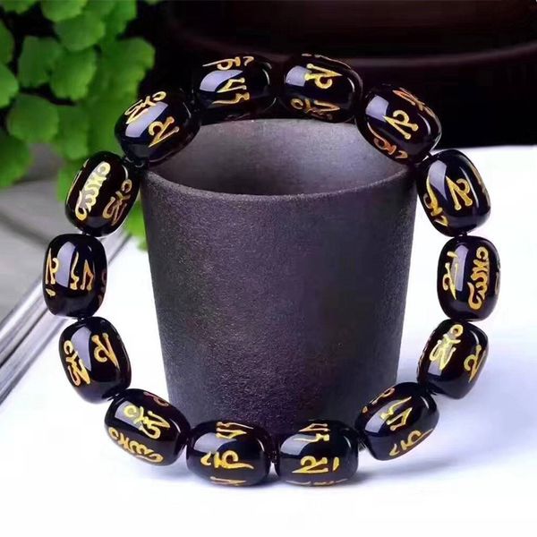 natural bracelet men's and women's six word bracelet crystal amulet to ward off bad luck thing, Black
natural bracelet men's and women's six word bracelet crystal amulet to ward off bad luck thing, Black