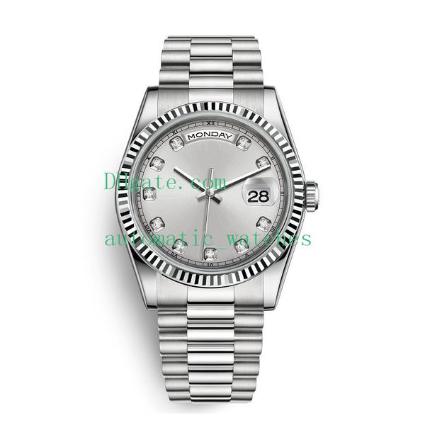 men's 118238 luxury watches mechanical daydate 36mm diamond stainless steel bracelet automatic movement male luminous wristwatches, Slivery;brown
men's 118238 luxury watches mechanical daydate 36mm diamond stainless steel bracelet automatic movement male luminous wristwatches, Slivery;brown