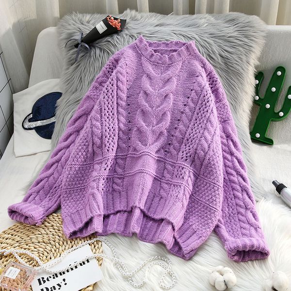 twisted knitted women sweater and pullovers 2020 wintern new o-neck long-sleeved loose thicken warm female outwear coat, White;black
twisted knitted women sweater and pullovers 2020 wintern new o-neck long-sleeved loose thicken warm female outwear coat, White;black