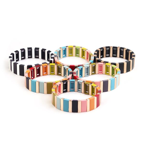 summer women charm fashion rainbow bracelet alloy spray paint multi-color beaded pulsera for women jewelry, Black
summer women charm fashion rainbow bracelet alloy spray paint multi-color beaded pulsera for women jewelry, Black