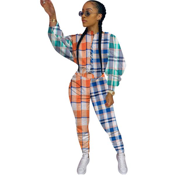 bandage designer womens two piece pants casual crew neck two piece sets plaid printed womens clothing, White
bandage designer womens two piece pants casual crew neck two piece sets plaid printed womens clothing, White