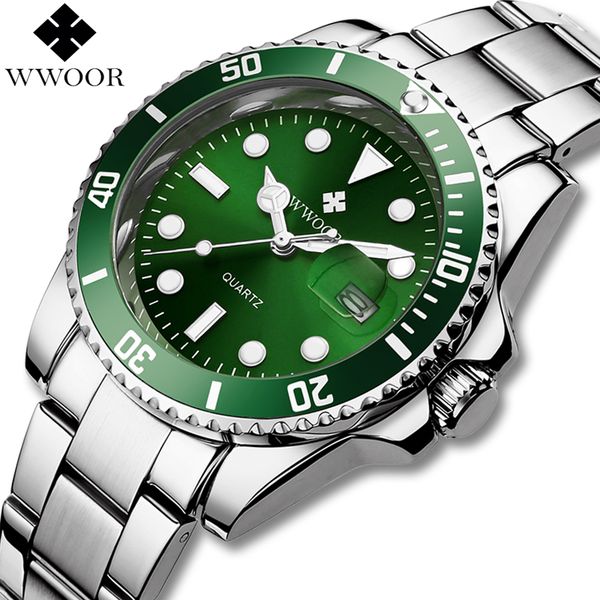 wwoor mens watches quartz analog luminous waterproof silver stainless steel dress wrist watch male green clock, Slivery;brown
wwoor mens watches quartz analog luminous waterproof silver stainless steel dress wrist watch male green clock, Slivery;brown