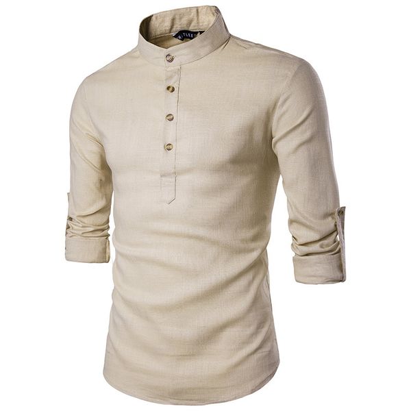 e-baihui 2021 men's explosive slim-fit solid color shirt, long-sleeved stand-up collar linen slim fit pullover shirt b17, White;black
e-baihui 2021 men's explosive slim-fit solid color shirt, long-sleeved stand-up collar linen slim fit pullover shirt b17, White;black