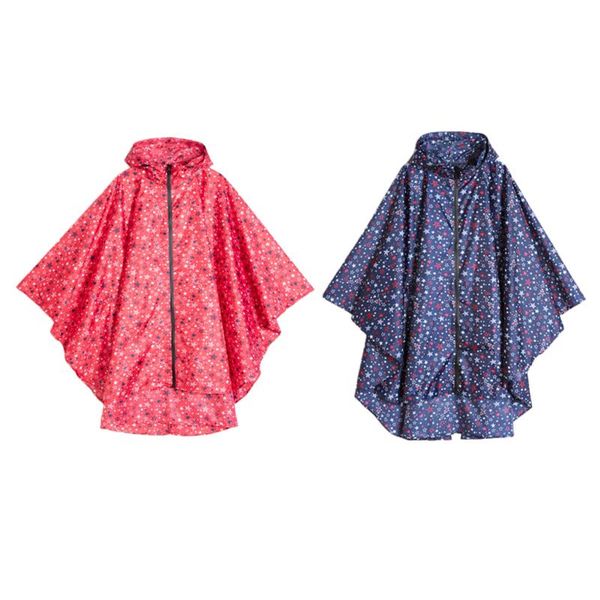 women's lightweight waterproof outdoor raincoat portable hooded poncho, Black