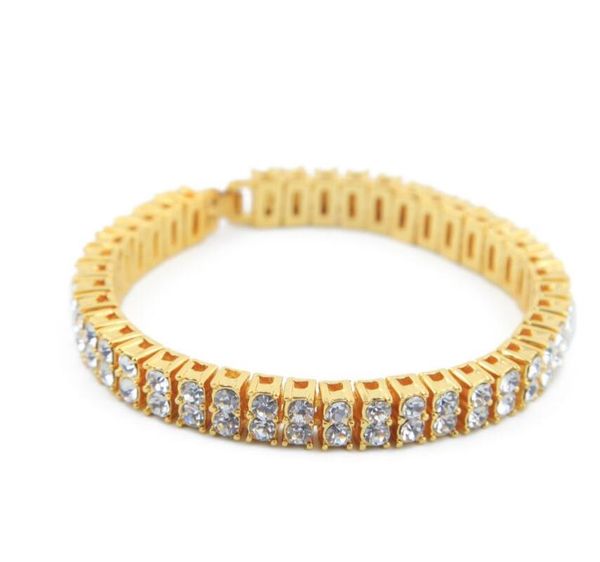 bangle 2021 crystal bling 20.5cm*0.8cm sized double stone tennis mens hip hop chain bracelet, Black 
bangle 2021 crystal bling 20.5cm*0.8cm sized double stone tennis mens hip hop chain bracelet, Black