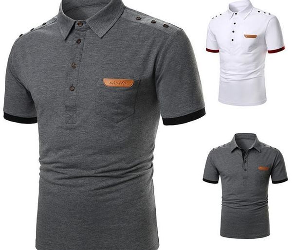 short sleeve designer polo shirts men solid color fashion polos with button lapel neck mens polos summer casual, White;black
short sleeve designer polo shirts men solid color fashion polos with button lapel neck mens polos summer casual, White;black