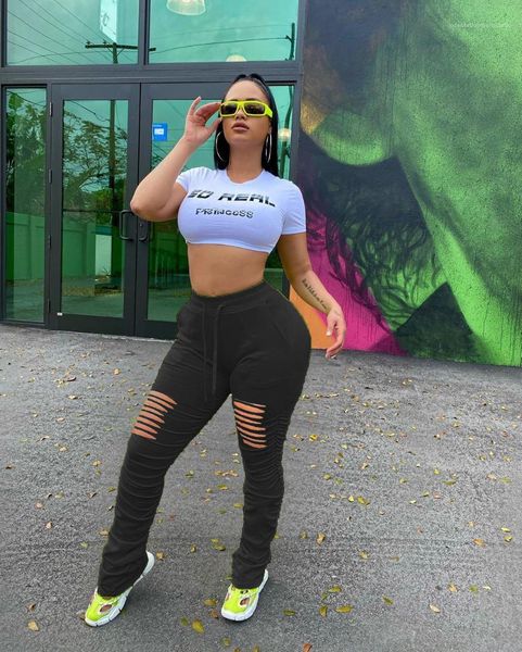 causal woman clothes womens designer flare pants solid color high waist slim hole stacked sweatpants, Black;white
causal woman clothes womens designer flare pants solid color high waist slim hole stacked sweatpants, Black;white